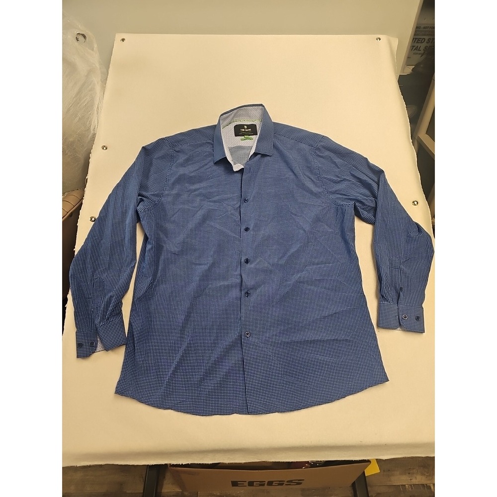 Tom‎ Baine Slim Fit Performance Collection Men's Size XXL Blue white Diamond